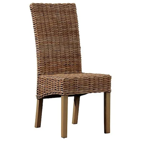 Lyra Reef Side Chair with Woven Kubu